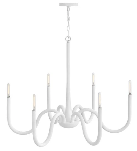 Hinkley Lighting 45016 Maris 6 Light 36"W Taper Candle Style - Textured Plaster - Picture 3 of 5