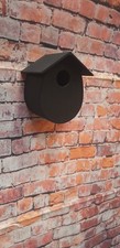 Small Bird House Black Wall Or Tree Mounted 140mm High 