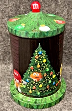 NWOT M&Ms 7" Limited Edition Deck The Halls Musical/Spinning M&M Christmas Tin