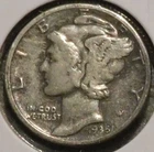 Silver Dime - Mercury - 1935 (Tarnished) [28]