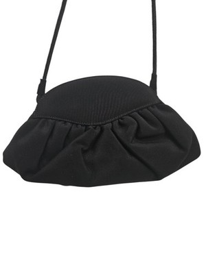 Stuart Weitzman for Russell & Bromley Clutch schwarz Stoff plissiert mit Staub