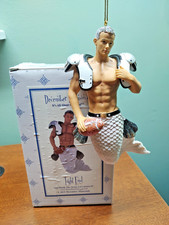 2019 December Diamonds Tight End NIB Football Merman Ornament Christmas Mermaid