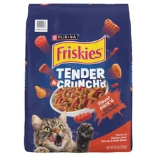 Friskies Crunchy Chicken,Beef,Carrots&GreenB Dry Cat Food 16lb