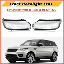 Pair Front Headlight Lamp Lens Covers For Land Rover Range Rover Sport 2014-2017