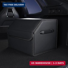 Trunk Organizer,car organizers and storage for suv,black Leather Storage Box wit