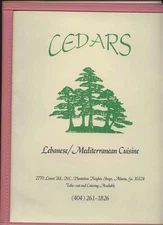 Cedars Lebanese Mediterranean Cuisine Menu Lenox Road Atlanta Georgia 