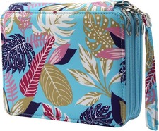 Colored Pencil Case - 72 Slots Pencil Holder with Zipper Closure Twill Fabric