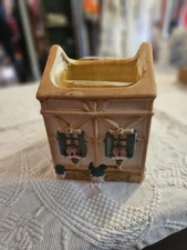Vtg FTD House TudorCottage Porcelain Planter Hand Painted Philippines
