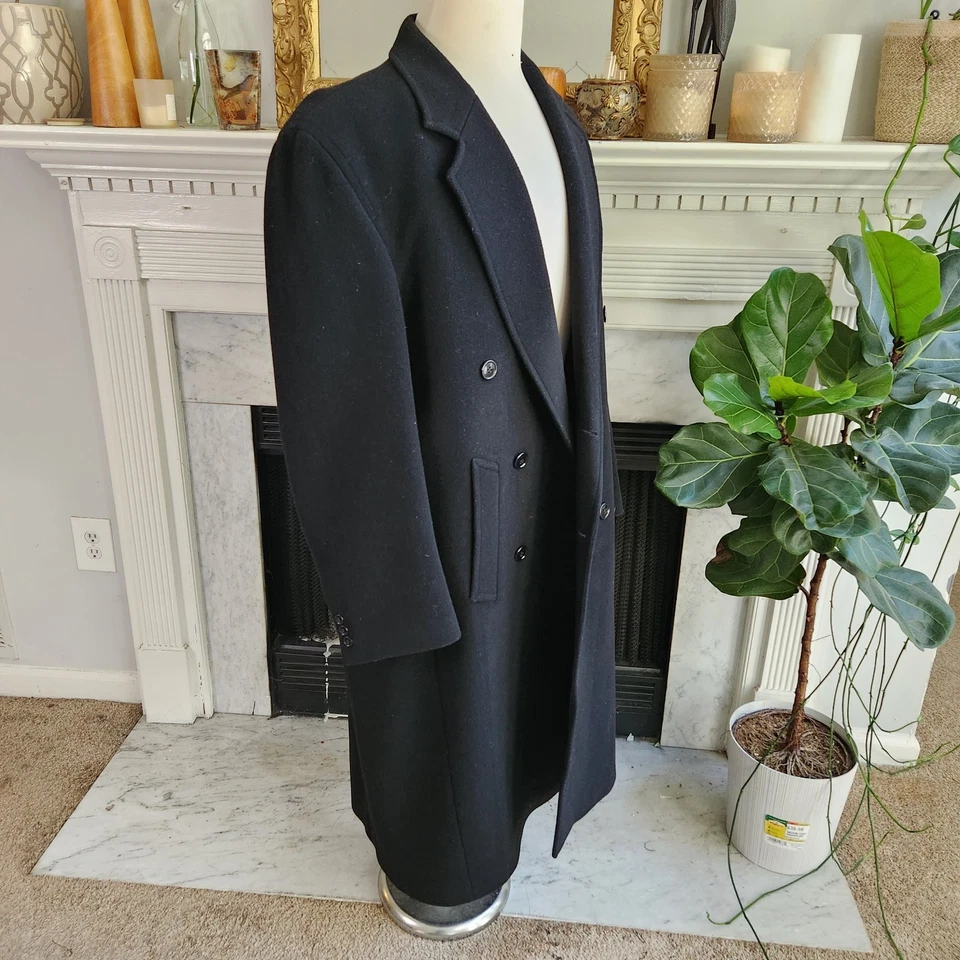 Abrigo De Colección Años 70 Christian Aujord Negro Talla 42 Mezcla Cachemira Formal Dinero Antiguo Foto 3 de 4