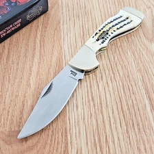 Frost Cutlery Choctaw Lockback Folding Knife 3.5" Stainless Blade Bone Handle