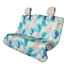Sweat Towel Car Seat Cover Protector Front Seats For Rear Seat 1 Cyan Flower