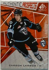 Carson Lambos (RC) - 2021-22 Upper Deck SP Game Used CHL #68 Orange /499 Rookie