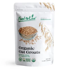 Organic Whole Grain Oat Groats – Non-GMO, Kosher, Raw, Vegan – Food to Live