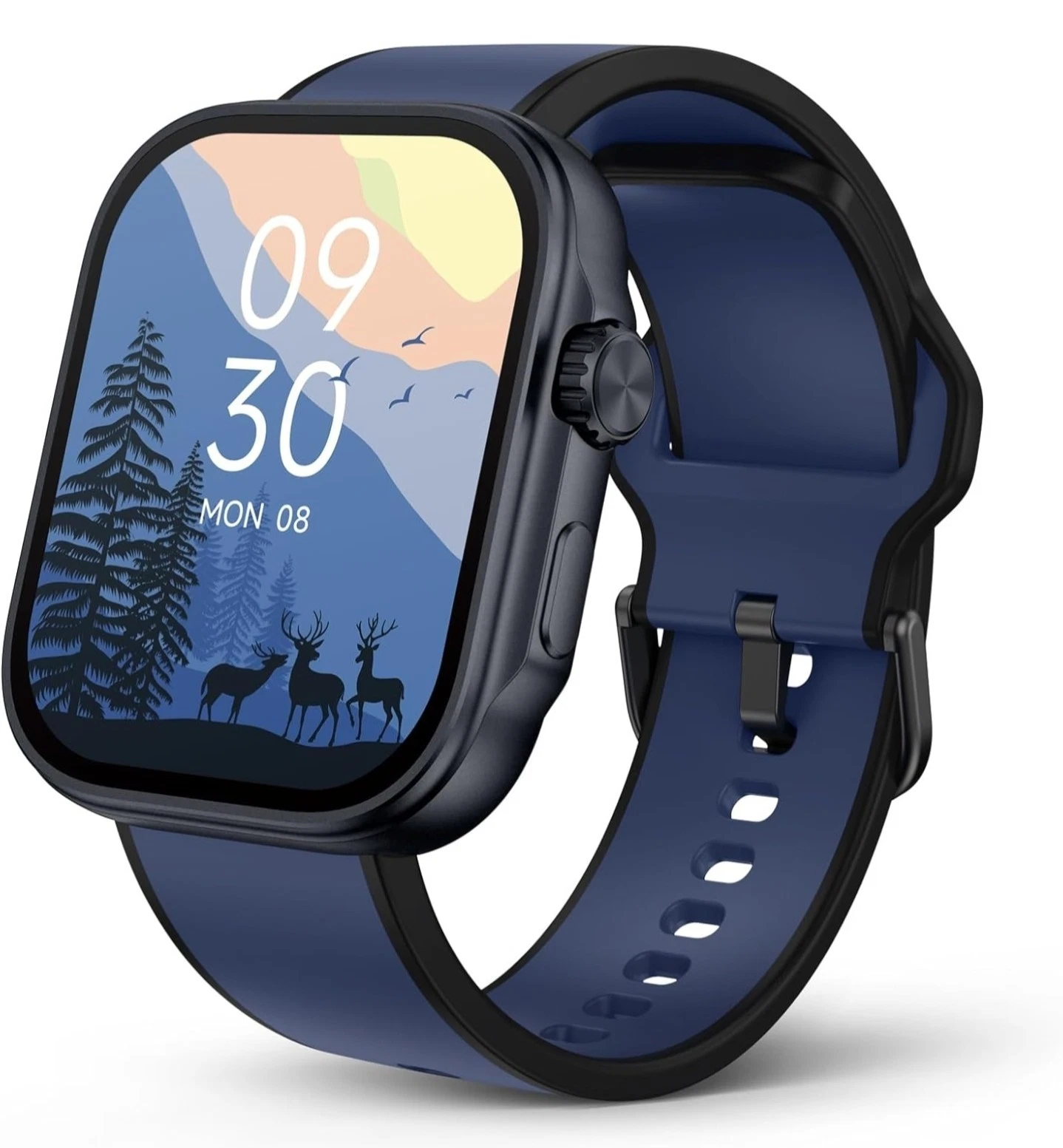 SOUYIE Smart Watch Blue, 1.99" AMOLED, PPG BP, Fitness, Android iOS