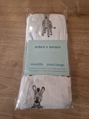 Aden + Anais Zebra Musselin Swaddle Decke 100% Baumwolle 112 cm x 112 cm Neu 