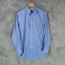 Charles Tywhitt Long Sleeve Short Men  s 15.5  Blue Long Sleeve Cotton