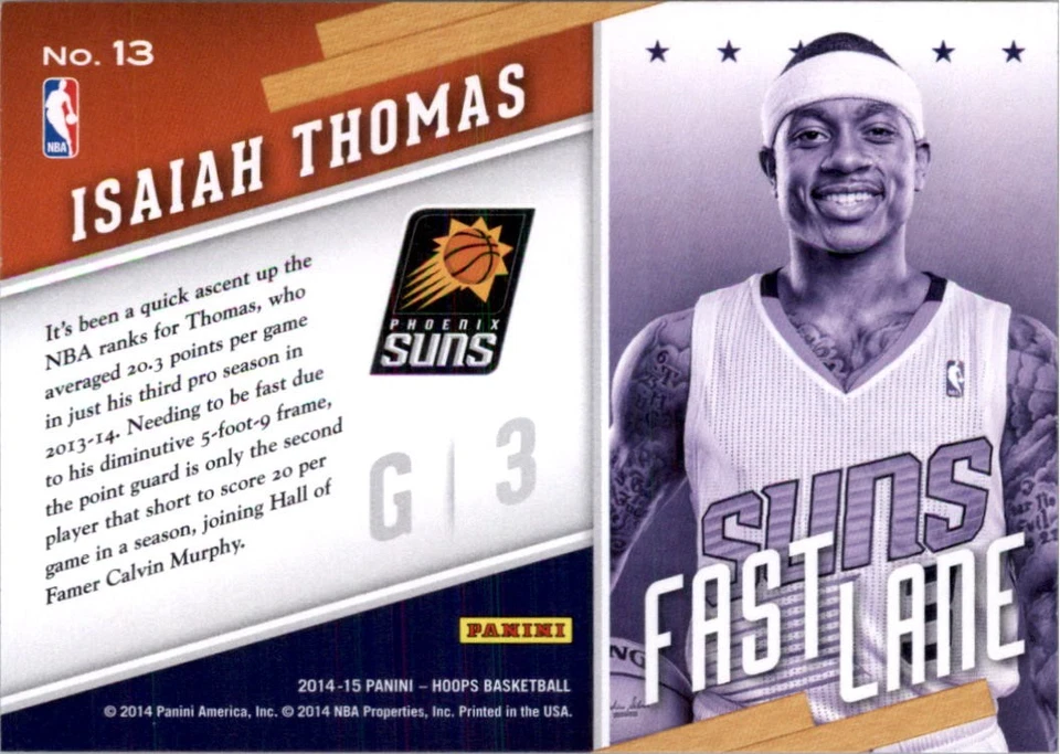 2014-15 Hoops Fast Lane #13 Isaiah Thomas - BSK - Image 2 of 2