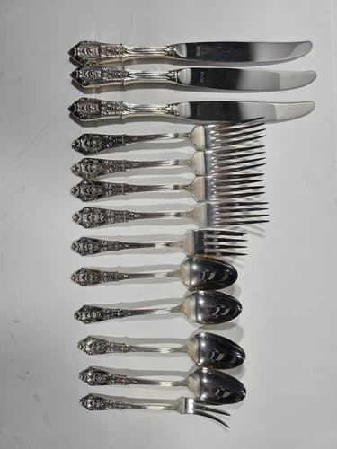 wallace rose point sterling silver flatware Lot