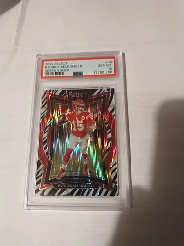 2024 Panini Select - Concourse Patrick Mahomes II #33 Zebra Shock Prizm PSA 10
