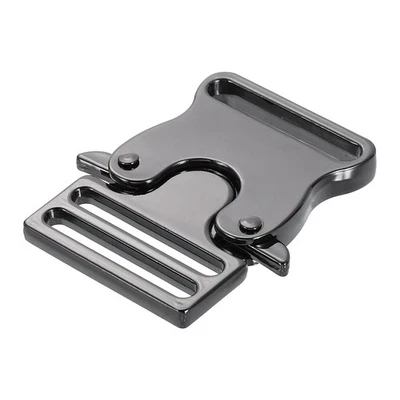 Boucle à relâche rapide en métal pour ceinture, 25mm/1", noir métallisé - Photo 1/4