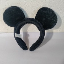 Disney World Mickey Mouse Ears Headband Plush Black Vintage