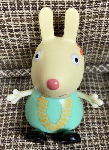 Peppa the Pig FRIEND REBECCA RABBIT Replacement Figure with Necklace Lei - Afbeelding 1 van 8