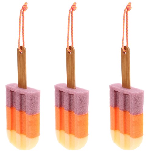 3 Pcs Bath Towel Ice Cream Shaped Sponge Shower Pouf Man Toddler