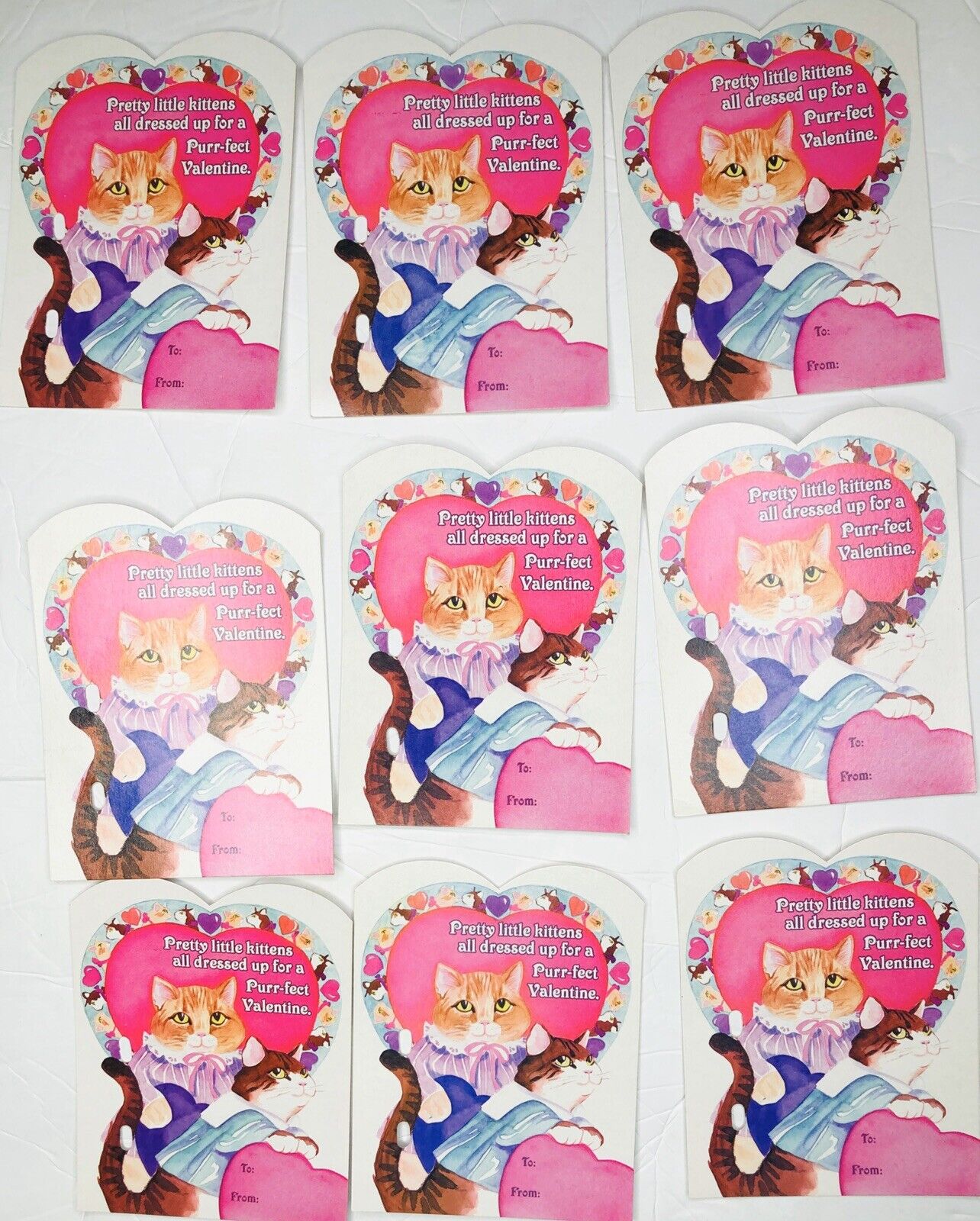 9 Vintage Valentine's Day V Day Vday Cards Cats Kittens UNUSED Watercolor 90s | eBay 9 Vintage Valentine's Day V Day Vday Cards Cats Kittens UNUSED Watercolor 90s | eBay