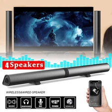 Wireless 4 Speaker Sound Bar Subwoofer System TV Home Theater Bluetooth Surround
