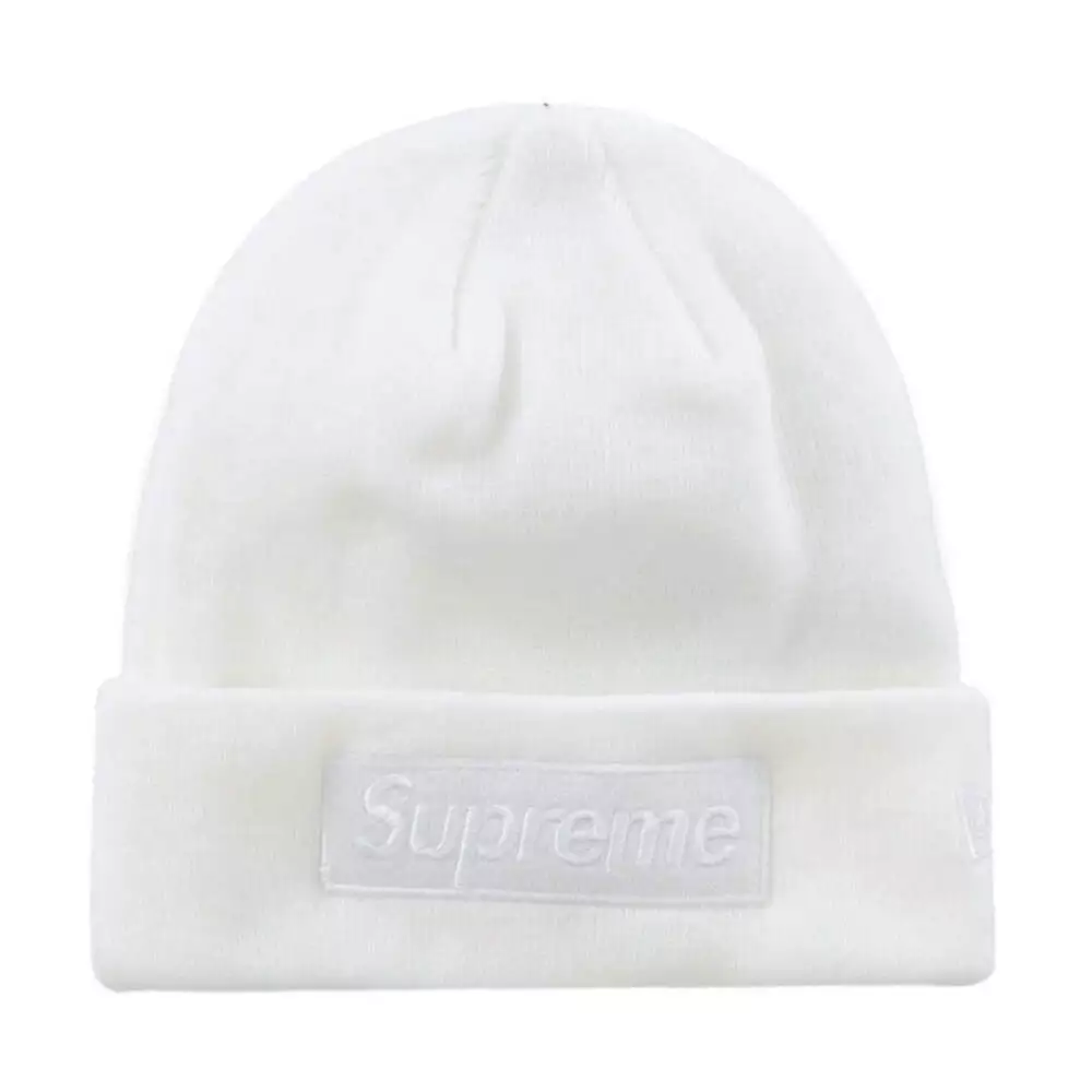Bonnet Supreme New Era Box Logo (FW23) blanc