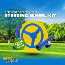 SWING SET STUFF PERISCOPE TELESCOPE AND STEERING WHEEL KIT BLUE kids wooden 0240