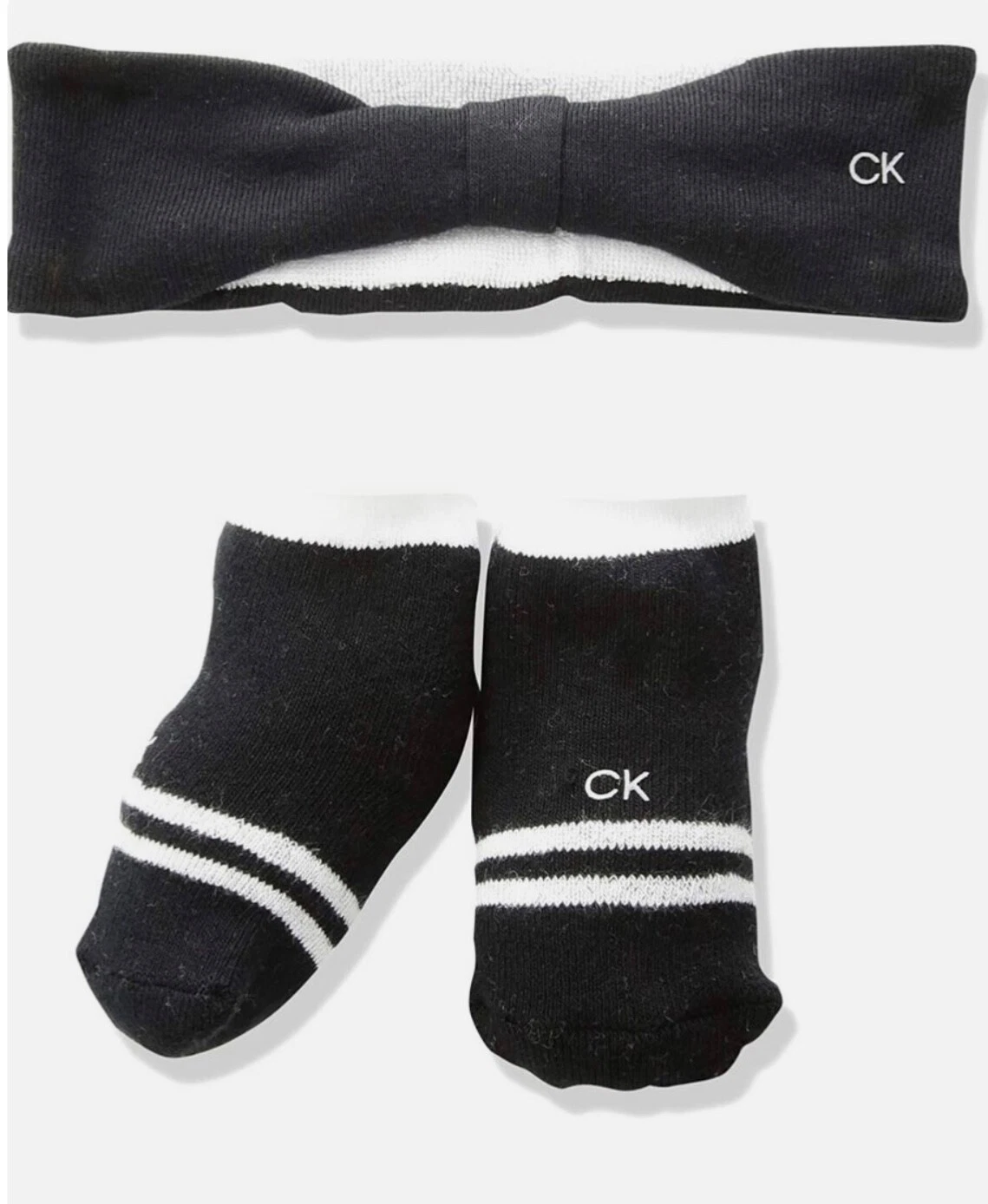 Calvin Klein Baby Headband and Socks Black & White