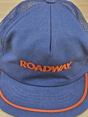 Vintage Roadway Hat Cap Snap Back Swingster Trucker Mesh Blue