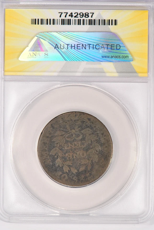 1801 Draped Bust Large Cent ANACS AG 3 Problem Free Coin 1C - Image 2 of 2