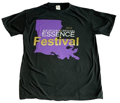 Essence Music Festival New Orleans 2015 Double sided Graphic Black T shirt M