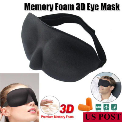3D Sleeping Eye Mask Travel Relax Aid Cover Patch Paded Soft Blindfold Men Women
