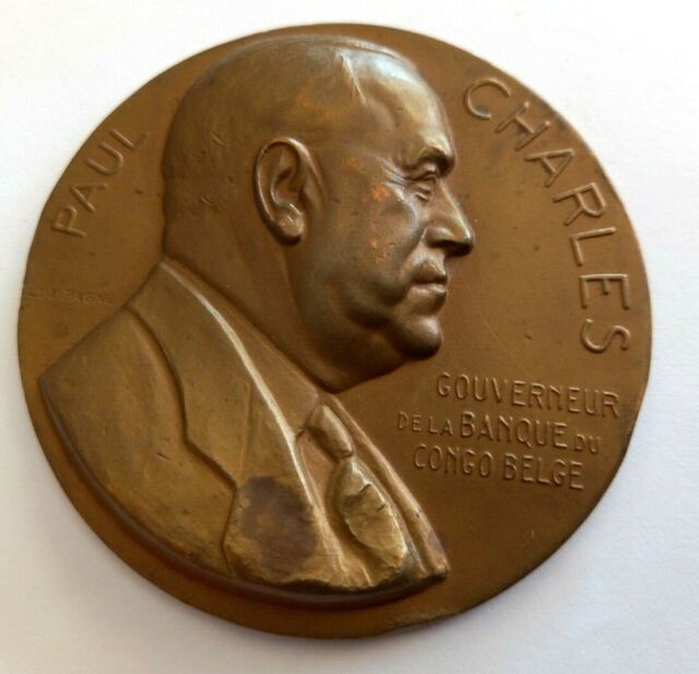 Medaille Bronze Paul CHARLES Gouverneur Von Die Bank- Von Congo Belge REF71636