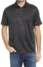 TOMMY BAHAMA IslandZone Performance DELRAY MIRAGE Polo Shirt Jet Black Sz L 110