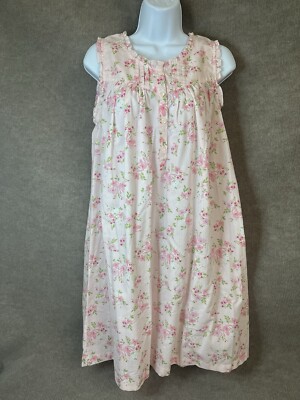 Adonna Nightgown S Pink Sleeveless Cottage Granny Prairie House Dress Modest