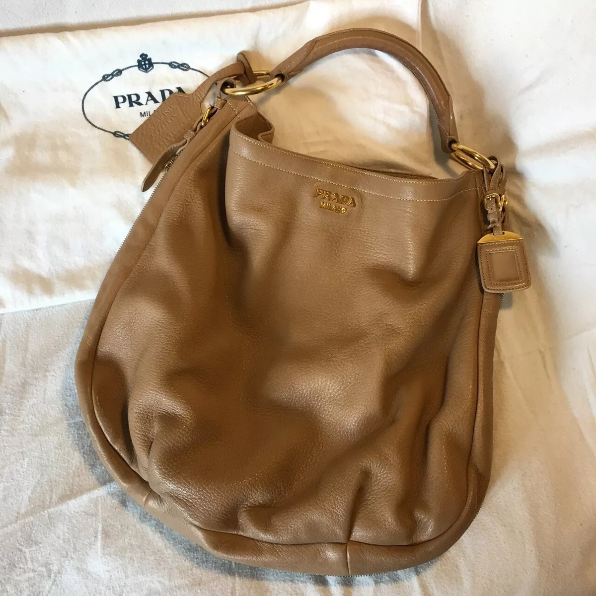 Prada hobo shop leather bag