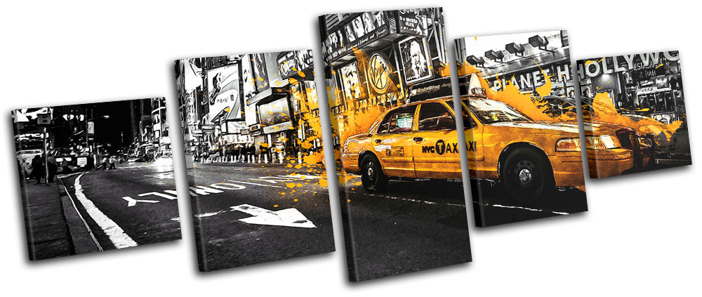Yellow Taxi New York City CANVAS WALL ART Picture Print VA | eBay