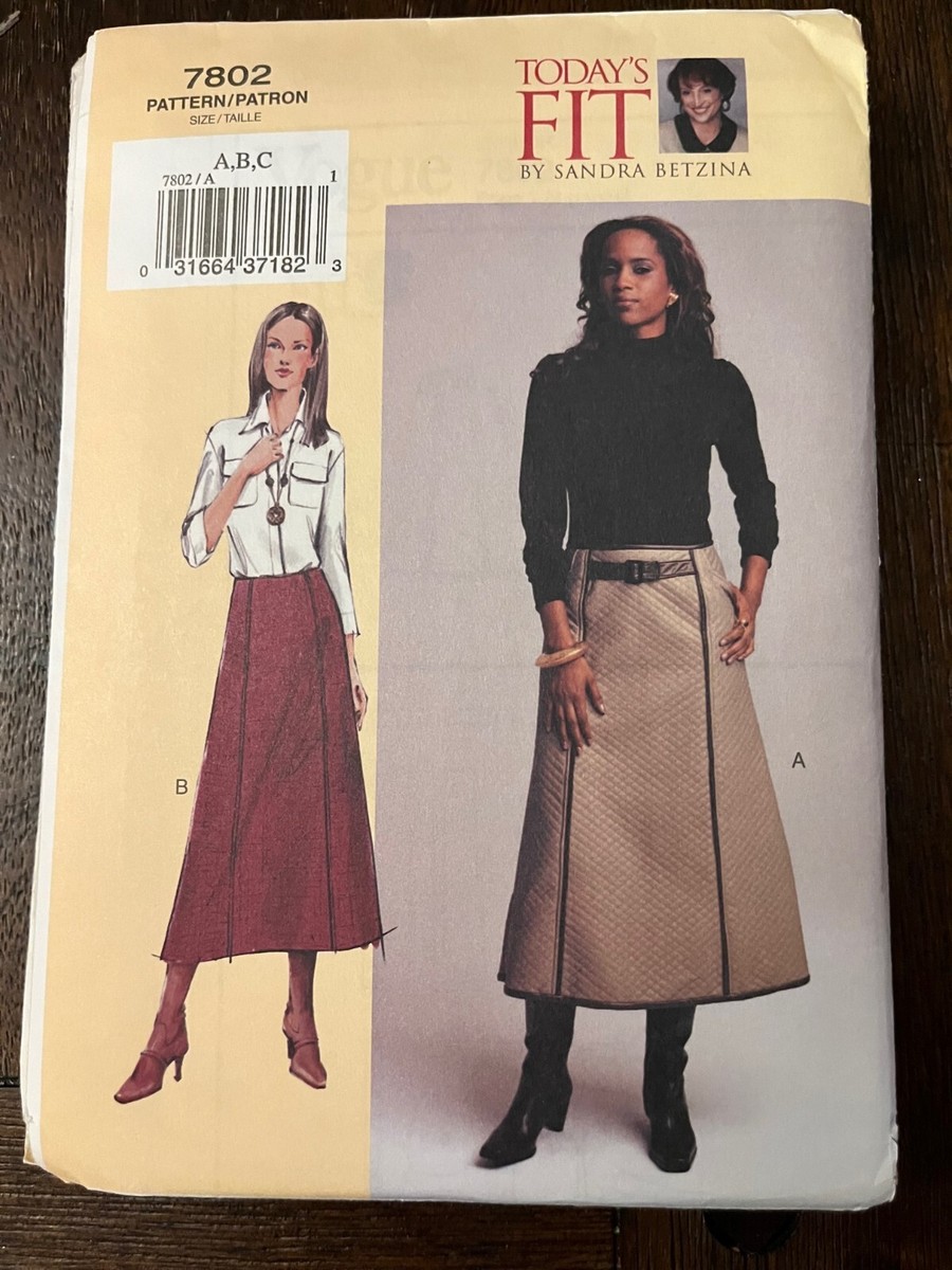 Vogue 7802 UNCUT Sewing Pattern, Misses' Petite Skirt, Size A-B-C
