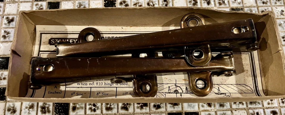 Suportes de mesa de aço Stanley 1956 para folha caída, 8" laca marrom, 1 par - Imagem 4 de 4