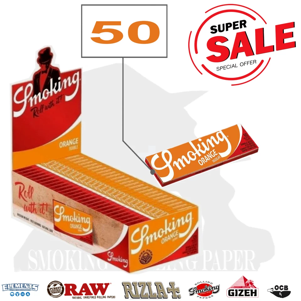 Cartine Smoking Orange Corte Regular – Box 50 Libretti Originali
