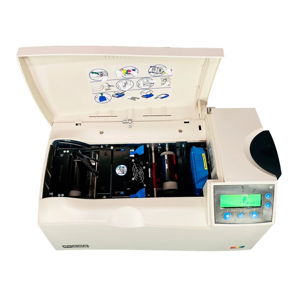 Fargo DTC510 Einseitig Full Farbe Ausweis Drucker Parallel Broken Plastik - Bild 4 von 4