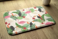 Non-Slip Bathroom Soft Rug Absorbent Bath Mat - 75x45 cm - Flamingo Birds