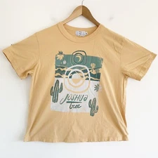 Joshua Tree Boxy Graphic Gold/ Mustard Tee Shirt Medium (read)