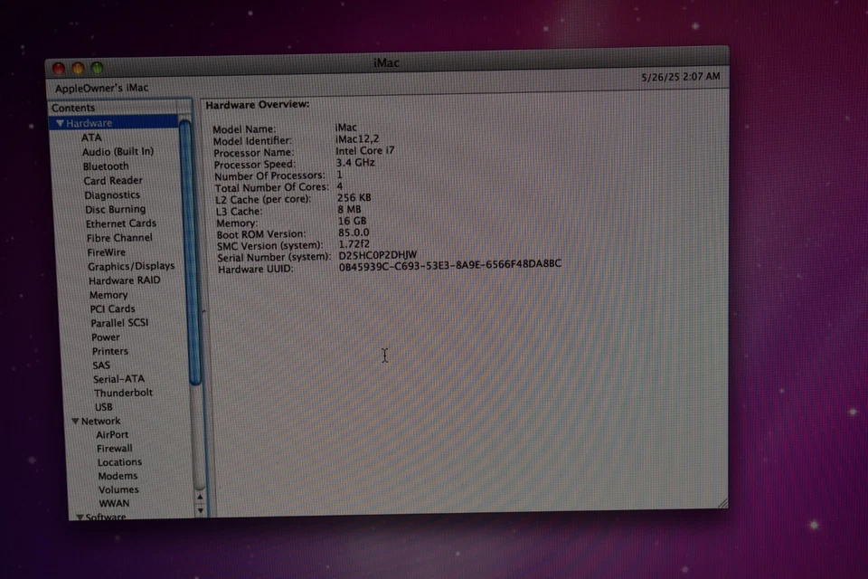 iMac 2011 27" Intel Core i7 3.4GHz 16GB RAM 3TB HDD Mac OS X Snow Leopard WiFi - Image 4 of 4