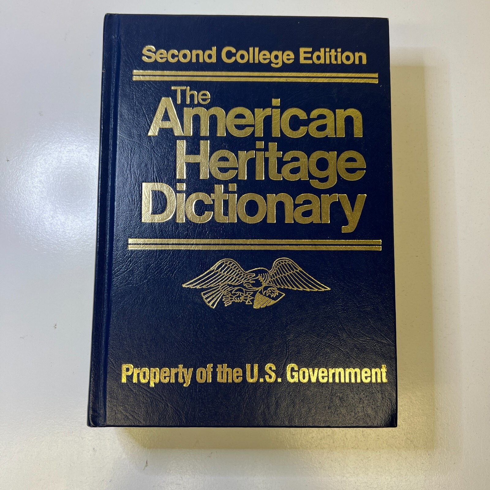 Book American Heritage Dictionary 2nd College Edition Property U.S. Government