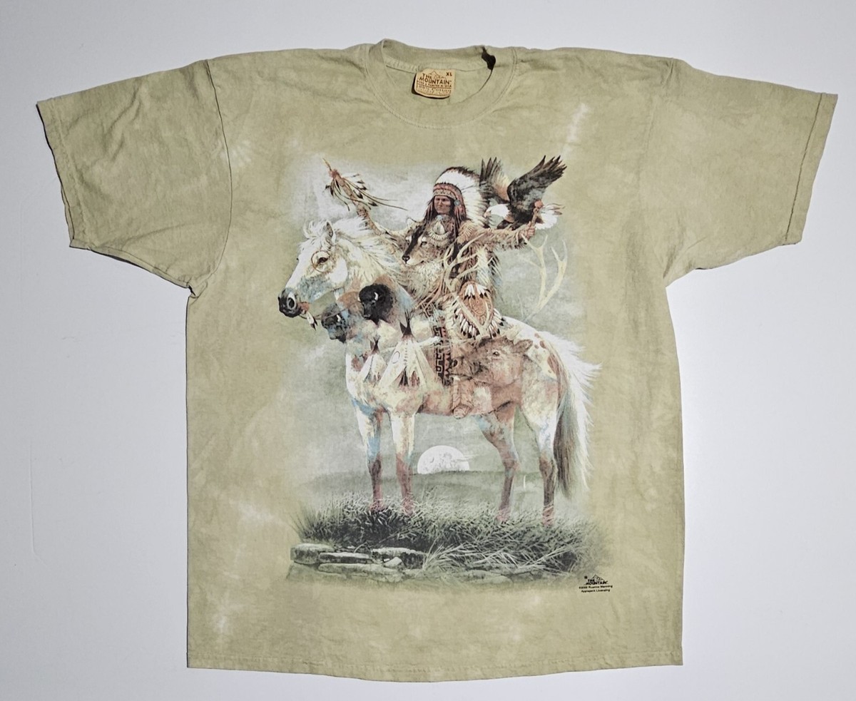 The Mountain Native American Horse Graphic Print T Shirt Size XL